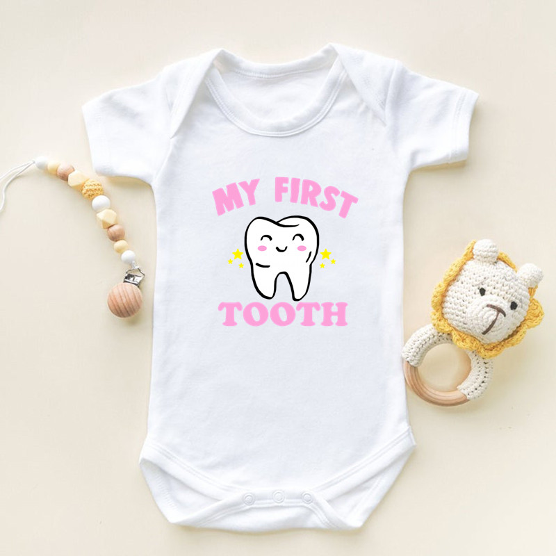 Baby Clothing Gender Neutral - 나는 내 첫 번째 치아 인쇄를
