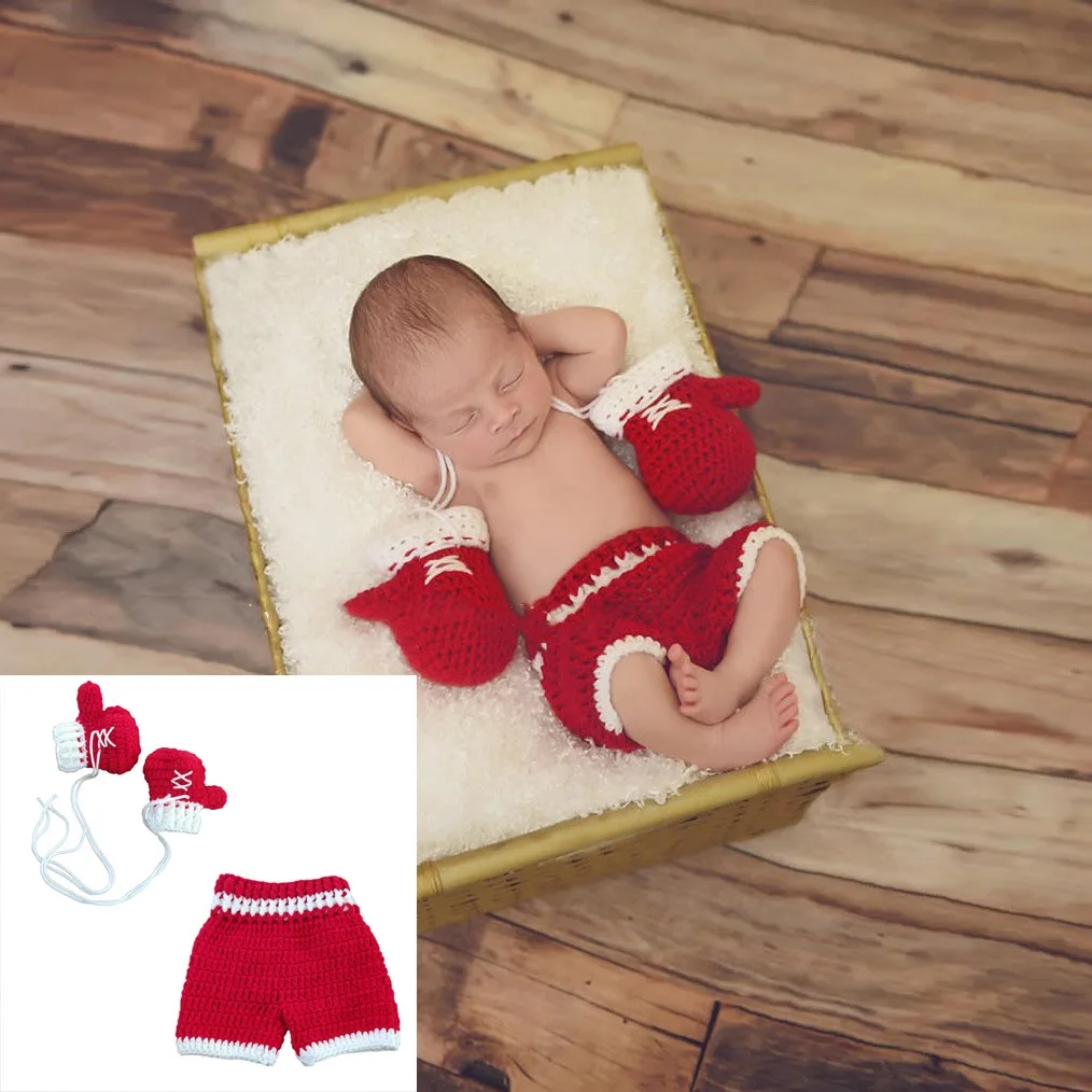 Baby Clothing Crochet - 신생아 사진 복장 아기 복싱 원피스,