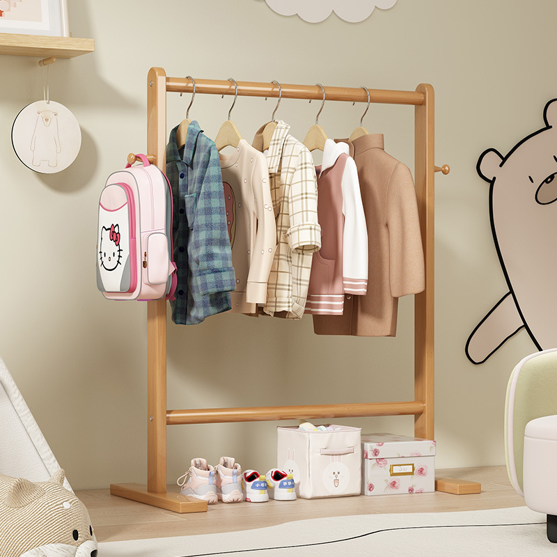 Baby Clothing Rack - 작은 대나무 모자 걸이대, 바닥에 걸어