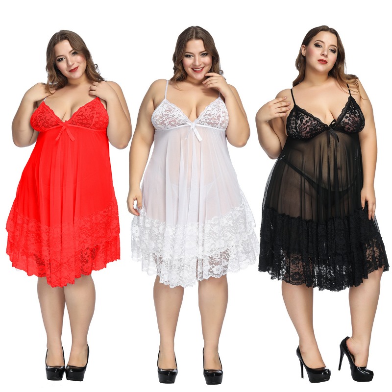 Baby Gown Nightwear - S-7XL 플러스 사이즈 섹시한 스트랩 Nightwear
