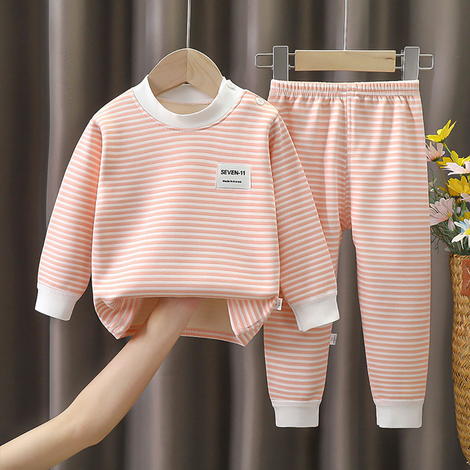 플리스 안감 아기 의류 세트 따뜻한 줄무늬 속옷 잠옷  - Baby Clothing List 리뷰 및 가격
