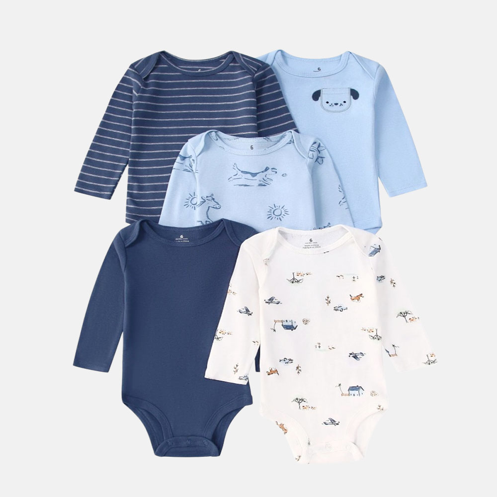 5 PCS 아기 소년 소녀 바디 슈트 긴 소매 100% - Baby Clothing Gender Neutral 리뷰 및 가격