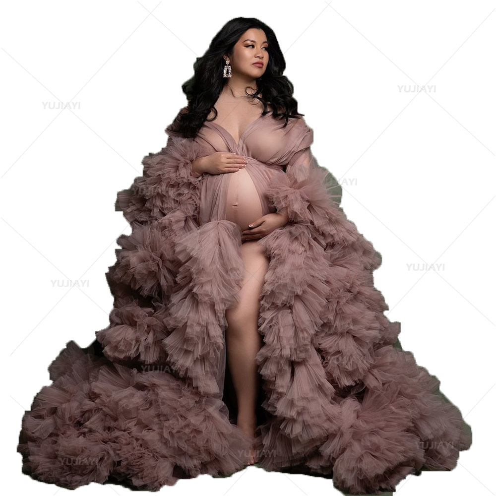럭셔리 맞춤형 튤 임산부용 프롬 드레스 맥시 가운 웨딩 - Baby Gown Nightwear 리뷰 및 가격