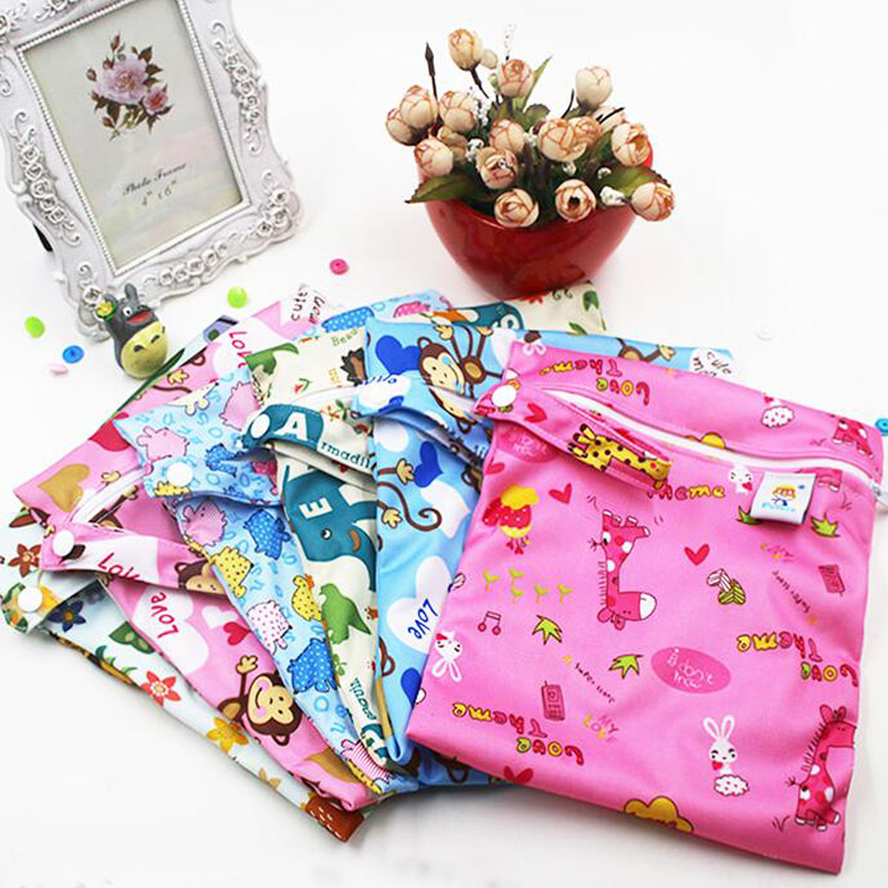 방수 재사용 가능한 젖은 가방 인쇄 된 포켓 기저귀 주 - Baby Clothing Bag 리뷰 및 가격