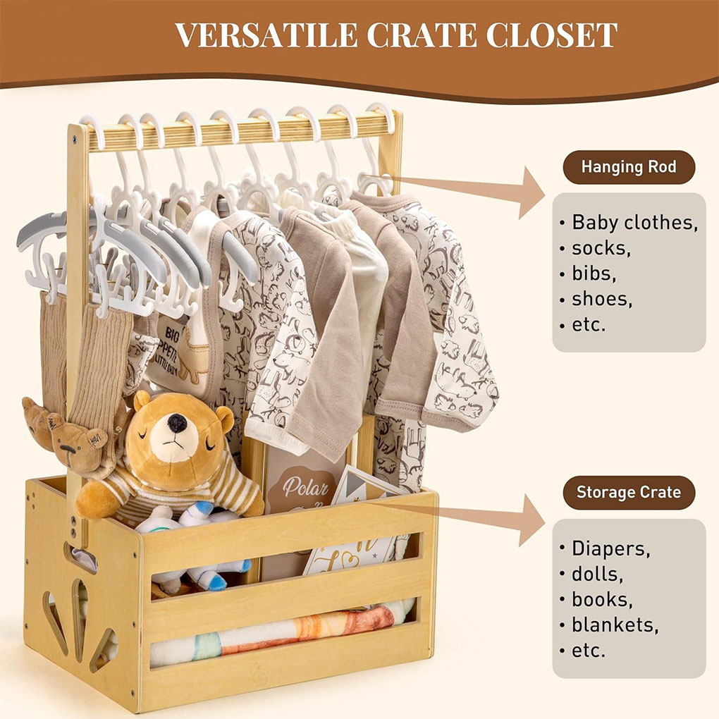 단단한 나무 손잡이가 있는 2025 큰 나무 아기 제품 - Baby Clothing Rack 리뷰 및 가격